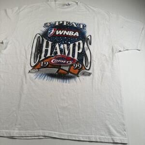 Retro 1999 Champion WNBA Houston Comets 3 Peat Champions T-Shirt